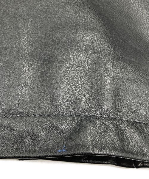 COACH（コーチ）COACH (コーチ) レザーカーコート ブラック サイズ:Sの古着・服飾アイテム