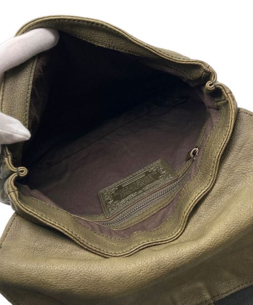 HUNTING WORLD（ハンティングワールド）HUNTING WORLD (ハンティングワールド) バッファローレザー ウォッシュドキャリーオール カーキ サイズ:なしの古着・服飾アイテム