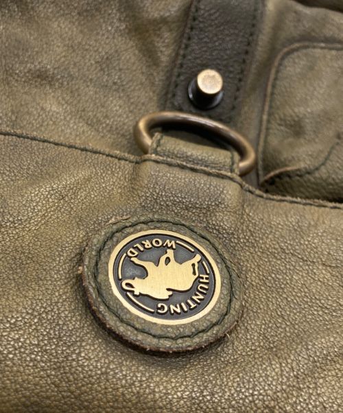 HUNTING WORLD（ハンティングワールド）HUNTING WORLD (ハンティングワールド) バッファローレザー ウォッシュドキャリーオール カーキ サイズ:なしの古着・服飾アイテム