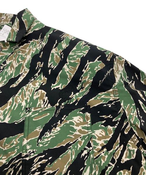 SSZ（エスエスズィー）SSZ (エスエスズィー) EVISEN SKATEBOARDS (エビセン スケートボード) 髙田音楽制作事務所 (タカダオンガクセイサクジムショ) CAMO C/ALL JKT - TIGER CAMO グリーン×ブラック サイズ:Mの古着・服飾アイテム