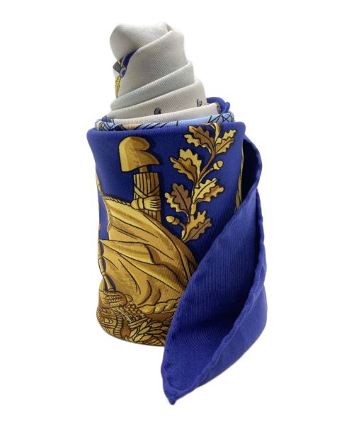 HERMES（エルメス）HERMES (エルメス) カレ90 marine et cavalerie ブルーの古着・服飾アイテム