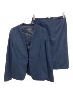 INDIVIインディヴィ）の古着「ウールノーカラースーツ」｜ネイビー