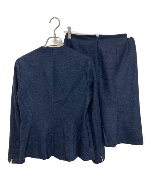 INDIVI（インディヴィ）INDIVI (インディヴィ) ウールノーカラースーツ ネイビー サイズ:Sの古着・服飾アイテム