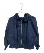 MELROSE claireメルローズクレール）の古着「ギャザージップブルゾン」｜ネイビー