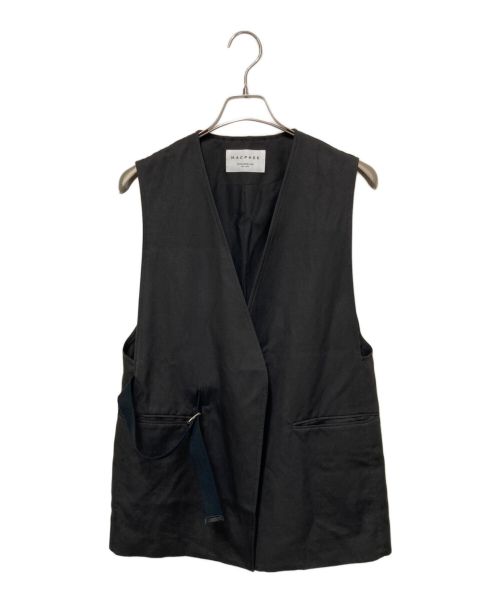 MACPHEE（マカフィー）MACPHEE (マカフィー) コットンリネンオーバーサイズベスト ブラック サイズ:Sの古着・服飾アイテム