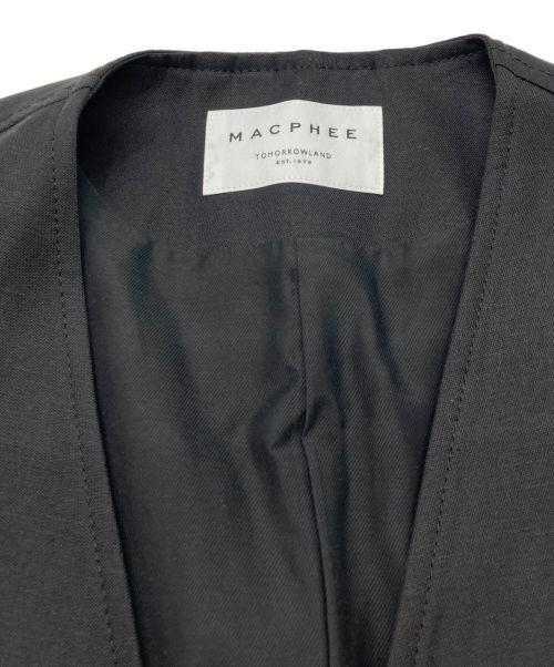 MACPHEE（マカフィー）MACPHEE (マカフィー) コットンリネンオーバーサイズベスト ブラック サイズ:Sの古着・服飾アイテム