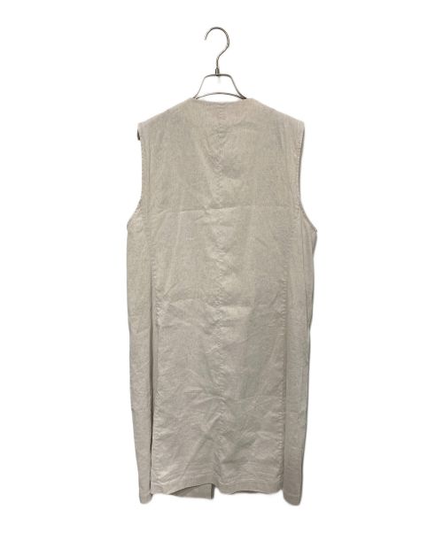 23区（ニジュウサンク）23区 (ニジュウサンク) リネンヴィスコースストレッチロング ジレ ベージュ サイズ:38の古着・服飾アイテム