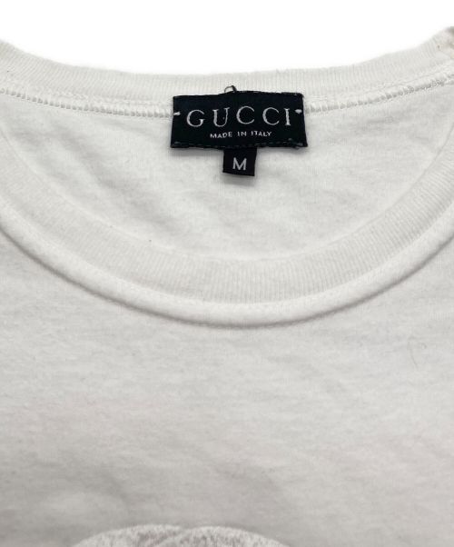GUCCI（グッチ）GUCCI (グッチ) GGインターロッキングロゴ刺繍Tシャツ ホワイト サイズ:Ｍの古着・服飾アイテム