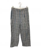 45Rフォーティファイブ・アール）の古着「リネンチェックワイドパンツ」｜ブルー