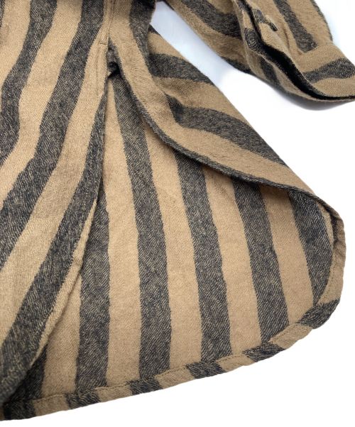 maison de soil（メゾンドソイル）maison de soil (メゾンドソイル) ウールストライプワンピース ブラウン サイズ:2の古着・服飾アイテム