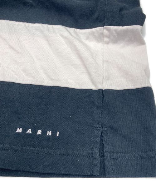 MARNI（マルニ）MARNI (マルニ) ボーダーポロシャツ   ホワイト×ブラック サイズ:50の古着・服飾アイテム
