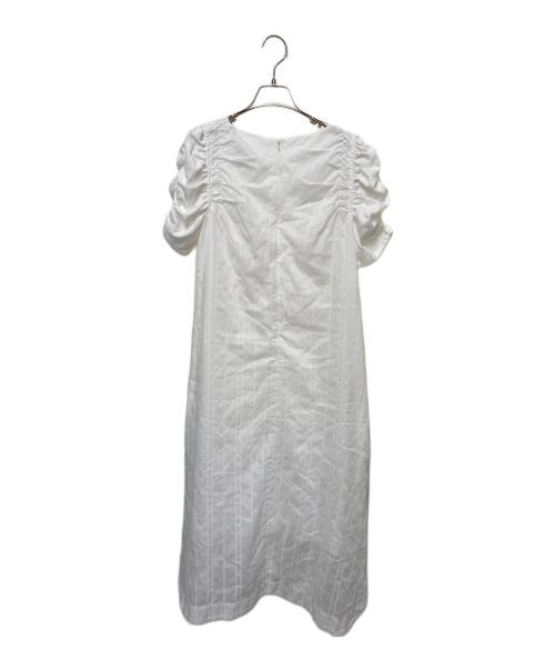 CELFORD（セルフォード）CELFORD (セルフォード) ストライプジャガードワンピース ホワイト サイズ:Ｓの古着・服飾アイテム