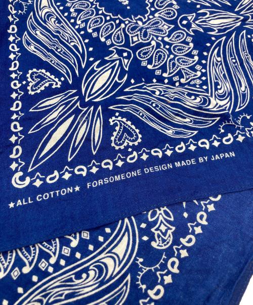 FORSOMEONE（フォーサムワン）FORSOMEONE (フォーサムワン) バンダナストール ブルーの古着・服飾アイテム