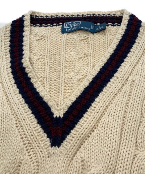 POLO BY RALPH LAUREN（ポロ バイ ラルフローレン）POLO BY RALPH LAUREN (ポロ バイ ラルフローレン) チルデンニット アイボリー サイズ:Lの古着・服飾アイテム