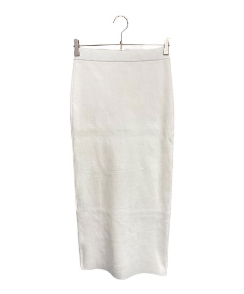 La boutique BonBon（ラブティックボンボン）La boutique BonBon (ラブティックボンボン) 前後2WAYジップナローニットスカート ホワイト サイズ:フリーの古着・服飾アイテム