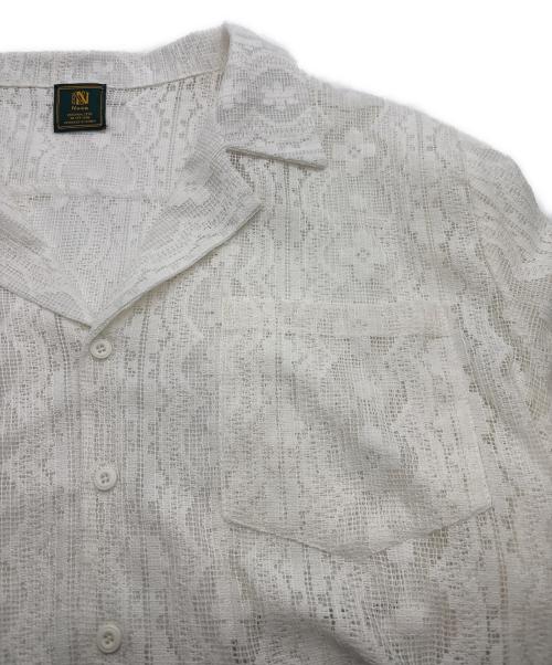 NEON ELEMENTS（ネオンエレメンツ）NEON ELEMENTS (ネオンエレメンツ) レースフラワーパターンシャツ ホワイト サイズ:Ｍの古着・服飾アイテム