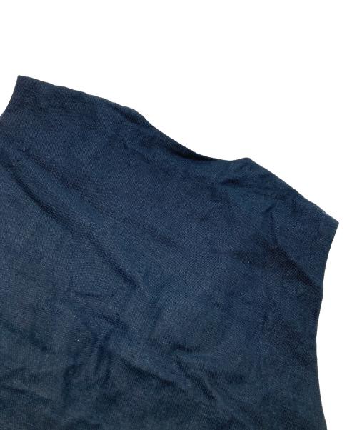 mizuiro-ind（ミズイロインド）mizuiro-ind (ミズイロインド) リネンVネックワンピース ネイビー サイズ:FREEの古着・服飾アイテム