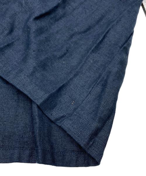 mizuiro-ind（ミズイロインド）mizuiro-ind (ミズイロインド) リネンVネックワンピース ネイビー サイズ:FREEの古着・服飾アイテム