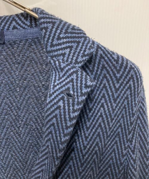 LARDINI（ラルディーニ）LARDINI (ラルディーニ) ヘリンボーンニットジャケット ネイビー サイズ:XXSの古着・服飾アイテム