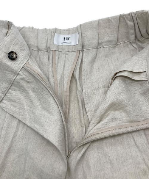 1er Arrondissement（プルミエ アロンディスモン）1er Arrondissement (プルミエ アロンディスモン) リネンコットンベルテッドパンツ ホワイト サイズ:38の古着・服飾アイテム