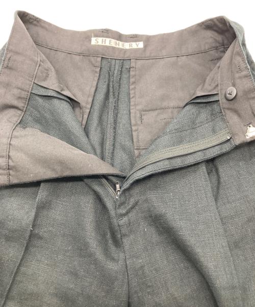 SHENERY（シーナリー）SHENERY (シーナリー) センタープレスリネンパンツ ブラック サイズ:36の古着・服飾アイテム
