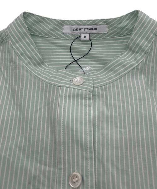 23区（ニジュウサンク）23区 (ニジュウサンク) cancliniバンドカラーシャツ グリーン サイズ:Ｍ 未使用品の古着・服飾アイテム