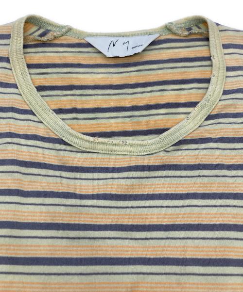 ANCELLM（アンセルム）ANCELLM (アンセルム) WISM (ウィズム) Damage Border Tee　ダメージ　ボーダー Tシャツ ベージュ サイズ:1の古着・服飾アイテム