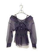 FRAY IDフレイ アイディー）の古着「ニットコルセットレイヤードシャツ」｜ネイビー