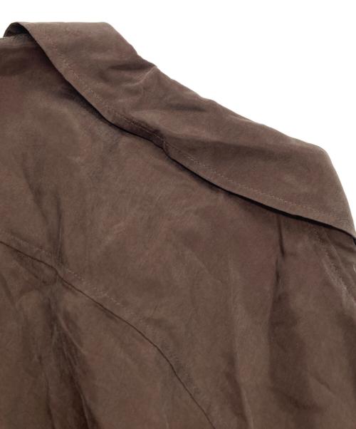 LE GLAZIK（ル グラジック）LE GLAZIK (ル グラジック) オープンカラー 半袖シャツワンピース ブラウン サイズ:36の古着・服飾アイテム