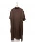 LE GLAZIK (ル グラジック) オープンカラー 半袖シャツワンピース ブラウン サイズ:36：3500円