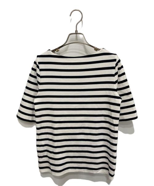 SOEJU（ソージュ）SOEJU (ソージュ) 5分袖ボーダーニットソー ホワイト サイズ:Ｍの古着・服飾アイテム