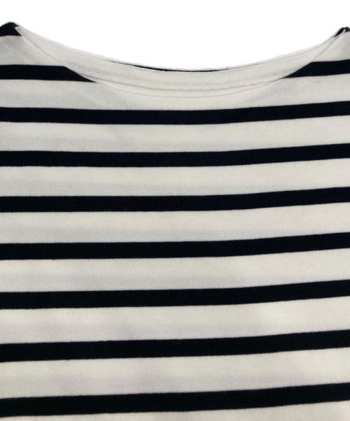 SOEJU（ソージュ）SOEJU (ソージュ) 5分袖ボーダーニットソー ホワイト サイズ:Ｍの古着・服飾アイテム