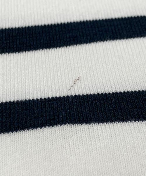 SOEJU（ソージュ）SOEJU (ソージュ) 5分袖ボーダーニットソー ホワイト サイズ:Ｍの古着・服飾アイテム