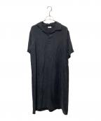 LE GLAZIKル グラジック）の古着「オープンカラー半袖ワンピース」｜グレー