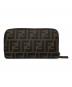 FENDI (フェンディ) ズッカ柄 ラウンドファスナー ブラウン：16000円