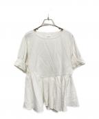 ELENDEEKエレンディーク）の古着「シャーリングペプラムトップス」｜ホワイト