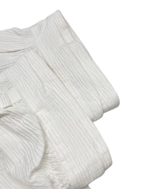 ELENDEEK（エレンディーク）ELENDEEK (エレンディーク) シャーリングペプラムトップス ホワイト サイズ:FREEの古着・服飾アイテム