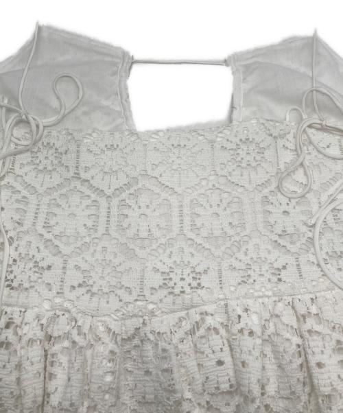 SLOBE IENA（スローブ イエナ）SLOBE IENA (スローブ イエナ) habi レースティアードブラウス ホワイト サイズ:FREEの古着・服飾アイテム