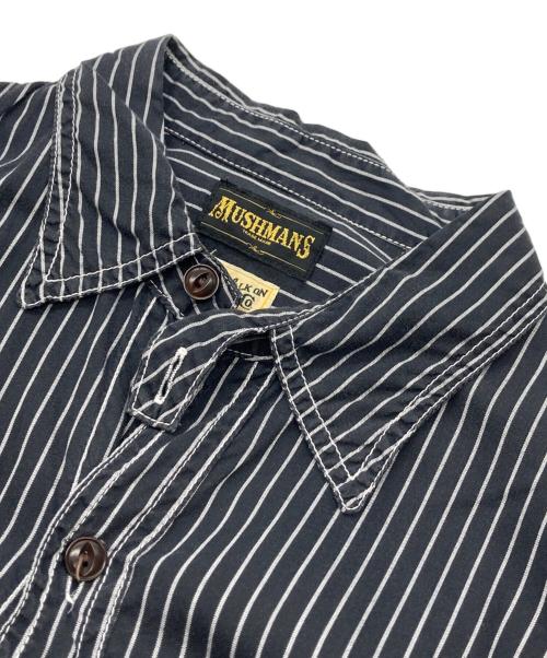 MUSHMANS（マッシュマンズ）mushmans (マッシュマンズ) ワークシャツ ブラック サイズ:Lの古着・服飾アイテム