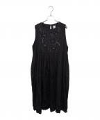TSUHARU by samansa Mos2ツハル バイ サマンサモスモス）の古着「刺繍ノースリーブワンピース」｜ブラック