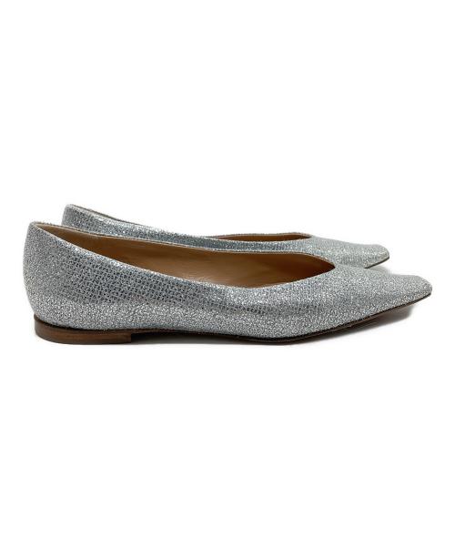 PELLICO（ペリーコ）PELLICO (ペリーコ) DAMA ダマ スクエアトゥ  ラメ  フラット　パンプス シルバー サイズ:36の古着・服飾アイテム