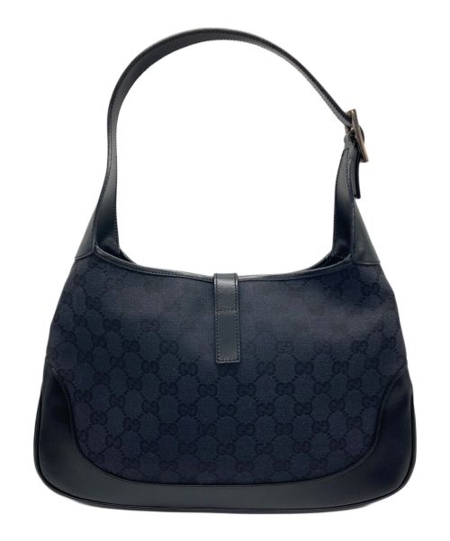 GUCCI（グッチ）GUCCI (グッチ) ジャッキーライン GGキャンバス ワンショルダーバッグ ブラックの古着・服飾アイテム