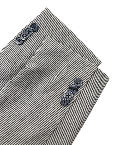 green label relaxing（グリーンレーベルリラクシング）green label relaxing (グリーンレーベルリラクシング) TWPU ストライプ ダブル 4B RG ジャケット グレー サイズ:46の古着・服飾アイテム