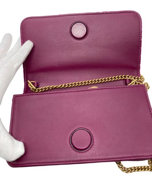 GUCCI（グッチ）GUCCI (グッチ) ベロアGGマーモント ベルベット チェーンショルダーバッグ ピンク サイズ:なしの古着・服飾アイテム