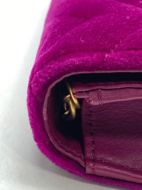 GUCCI（グッチ）GUCCI (グッチ) ベロアGGマーモント ベルベット チェーンショルダーバッグ ピンク サイズ:なしの古着・服飾アイテム