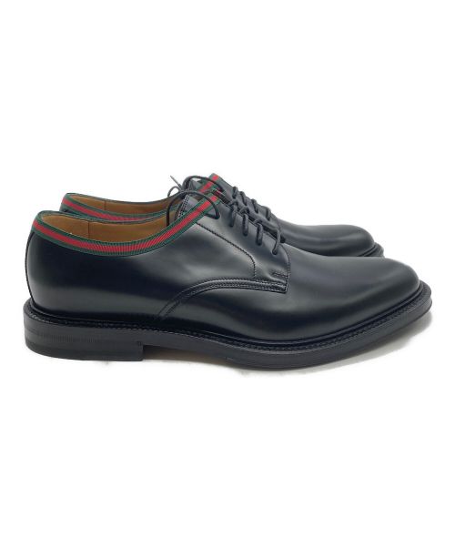 GUCCI（グッチ）GUCCI (グッチ) シェリーライン レザー プレーントゥ シューズ ブラック サイズ:10の古着・服飾アイテム