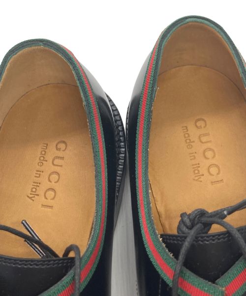 GUCCI（グッチ）GUCCI (グッチ) シェリーライン レザー プレーントゥ シューズ ブラック サイズ:10の古着・服飾アイテム