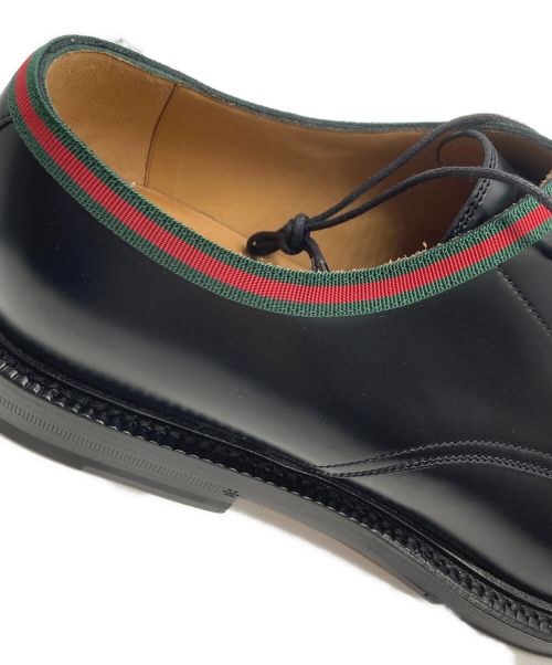 GUCCI（グッチ）GUCCI (グッチ) シェリーライン レザー プレーントゥ シューズ ブラック サイズ:10の古着・服飾アイテム