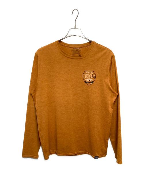 Patagonia（パタゴニア）Patagonia (パタゴニア) プリントカットソー ブラウン サイズ:Ｍの古着・服飾アイテム