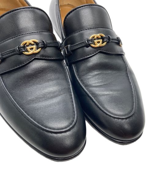 GUCCI（グッチ）GUCCI (グッチ) ホースビットインターロッキングローファー ブラック サイズ:351/2の古着・服飾アイテム